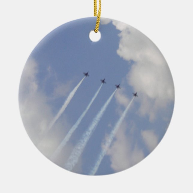 Airshow Military Jet Formation Ceramic Ornament (Front)