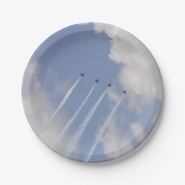 Airshow Military Jet Formation Paper Plates (Front)