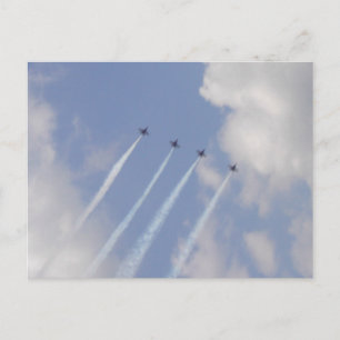 Airshow Military Jet Formation Postcard