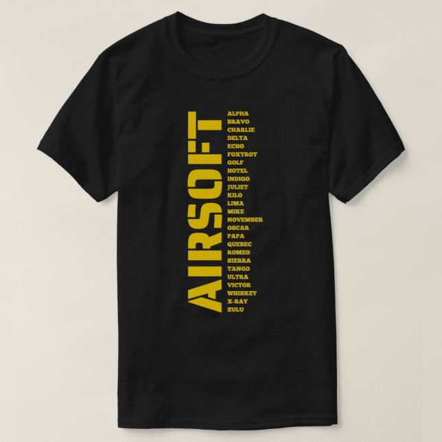 Airsoft callsign A to z Airsoft by Design Speciali T-Shirt (Design Front)