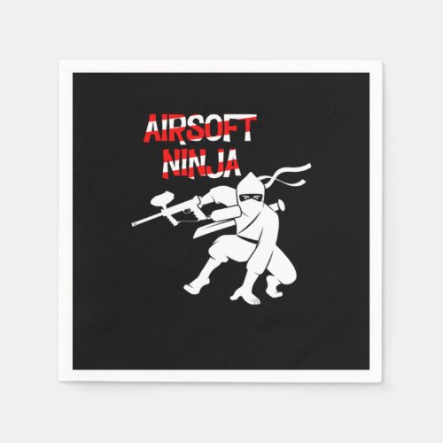 Airsoft Ninja Paintball Player Paintball Marker Gi Napkins