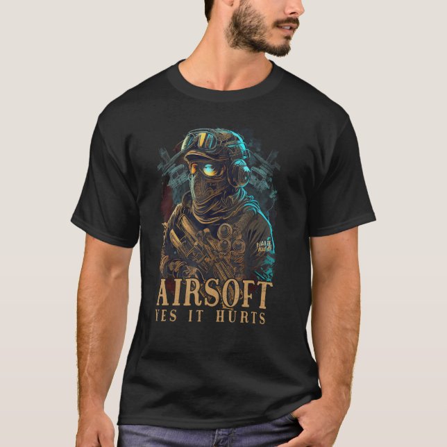 Airsoft Paintball Combat Sport Graphic Teesfor Men T-Shirt (Front)