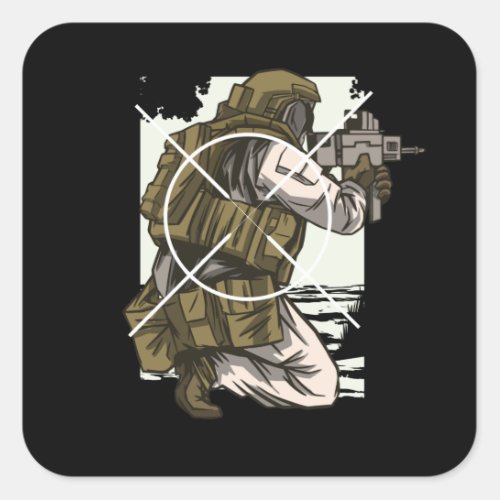 Airsoft  Paintball Gifts for Ego Shooter Square Sticker