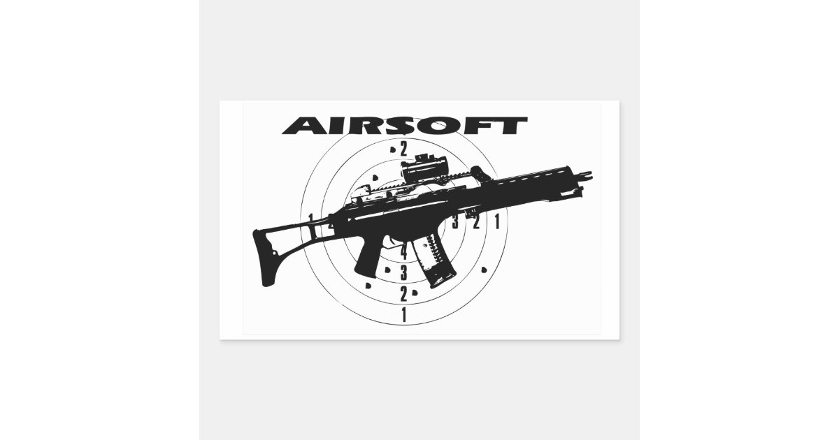 AIRSOFT RECTANGULAR STICKER | Zazzle