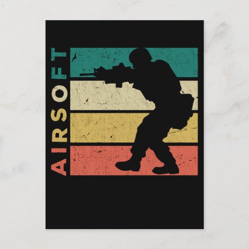 Airsoft Retro Paintball Airsoft Player Postcard