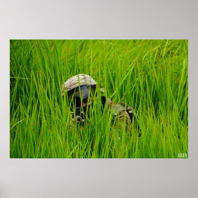 Airsofter in blades of sawgrass poster (Front)