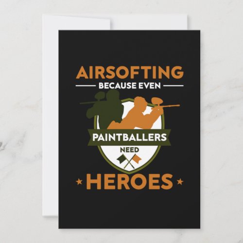 Airsofting Paintball Player Paintball Marker Gift Invitation