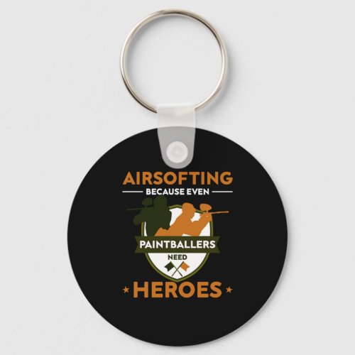 Airsofting Paintball Player Paintball Marker Gift Keychain