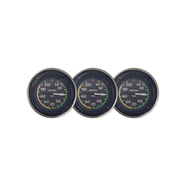 Airspeed Gauge Golf Ball Marker (3 Up)