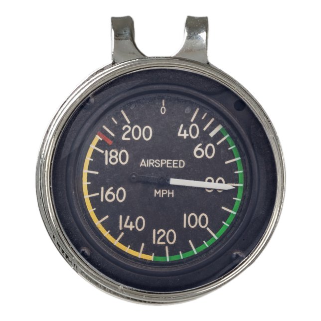 Airspeed Gauge Golf Hat Clip (Front)