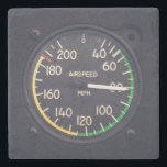 Airspeed Gauge Stone Coaster<br><div class="desc">Vintage airspeed gauge on an airplane in flight</div>