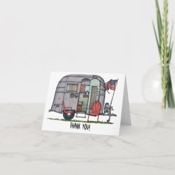 Airstream Thank You Card by art1st at Zazzle