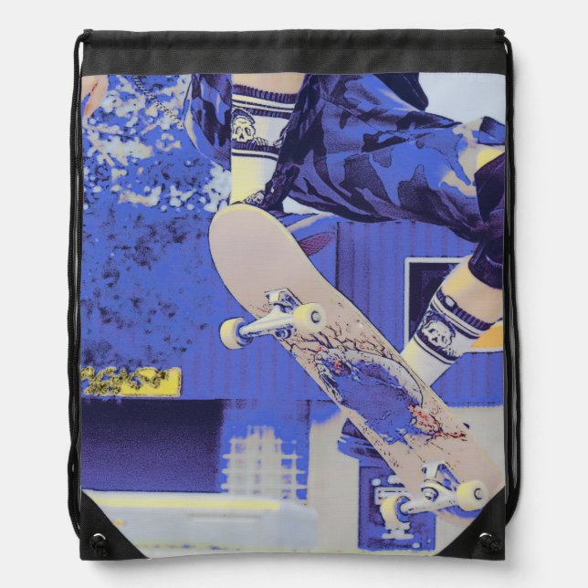 Airtime - Skateboarder Drawstring Bag (Front)