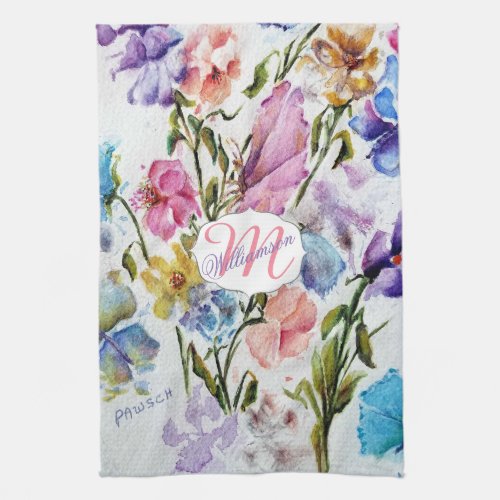 AIRY AND WHIMSICAL FLORAL PATTERN KITCHEN TOWEL