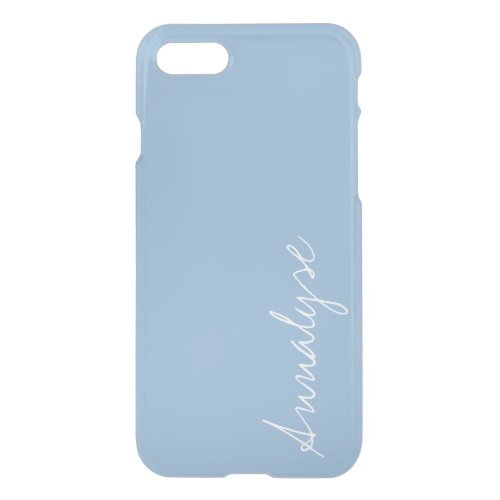 Airy Blue Light Baby Blue Sleek Solid Color Custom iPhone SE87 Case