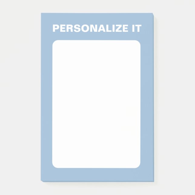 Airy Blue Modern Personalized Versatile Post-it Notes (Front)
