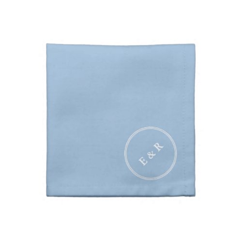 Airy Blue with White Wedding Detail Cloth Napkin