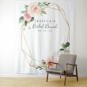 Airy Blush Bridal Shower Backdrop Photo Booth