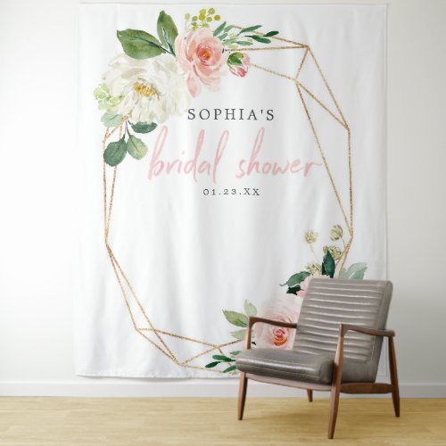 Airy Blush Bridal Shower Backdrop Photo Booth