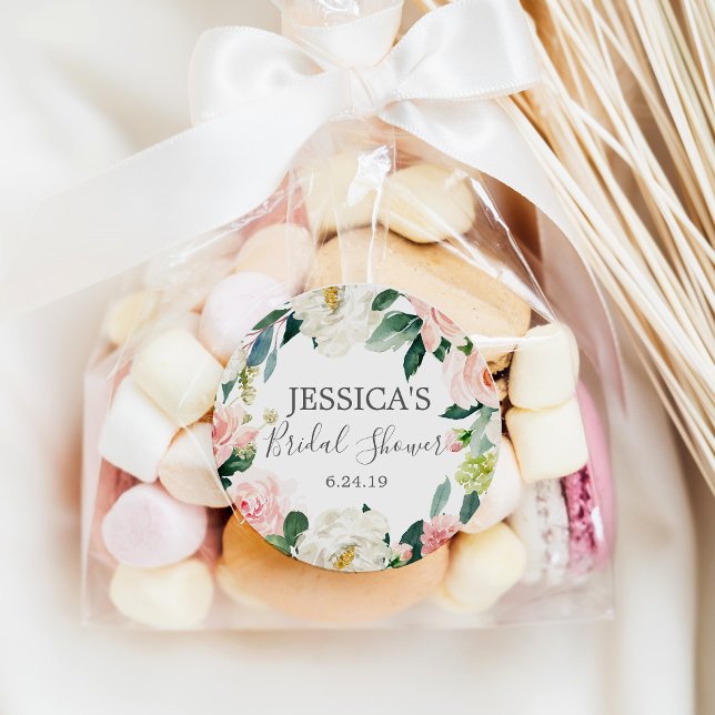 Airy Blush Bridal Shower Favor Stickers (Creator Uploaded)