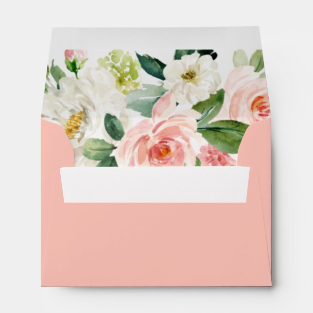 Airy Blush Floral Watercolor Envelopes (Back (Bottom))