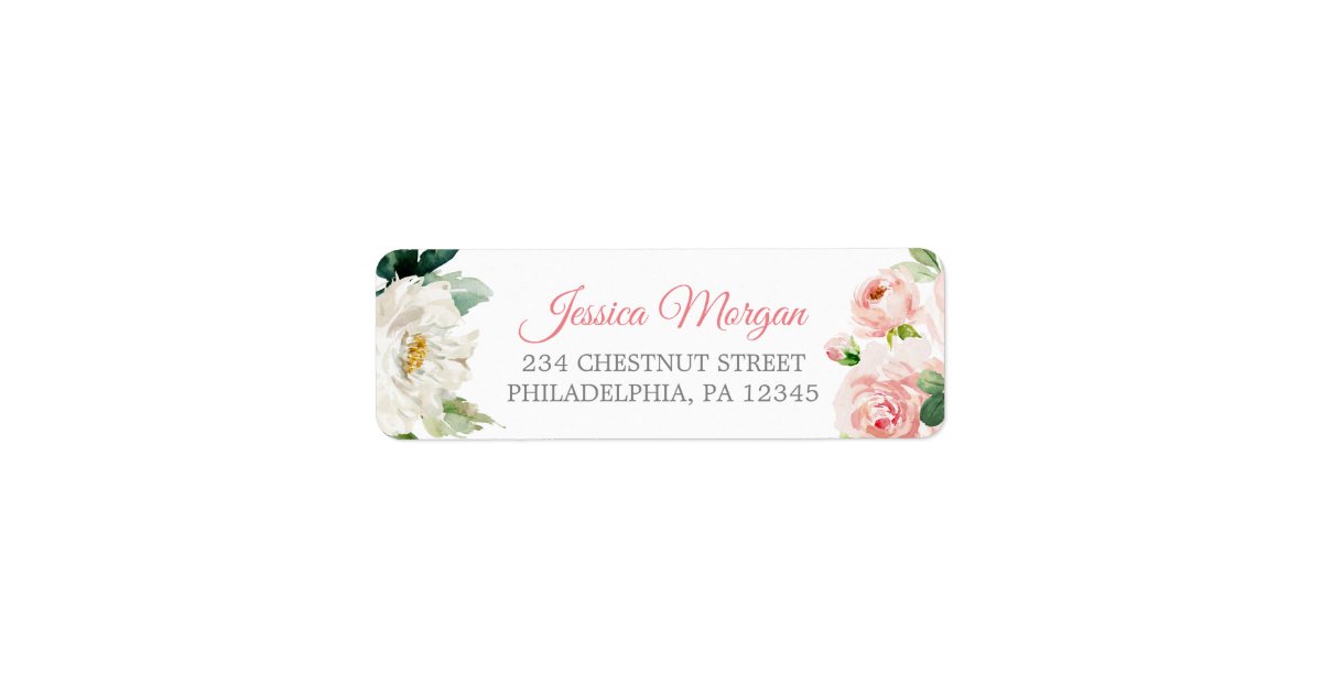 Airy Blush Return Address Label | Zazzle.com