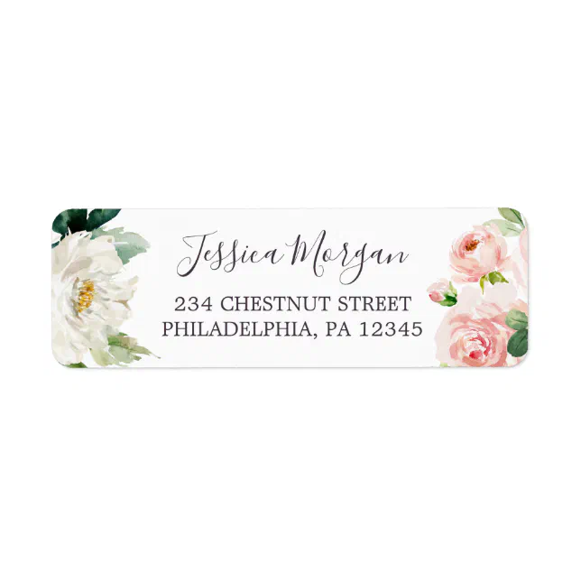 Airy Blush Return Address Label Zazzle