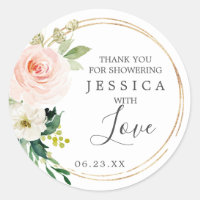 Airy Blush Shower Favor Sticker