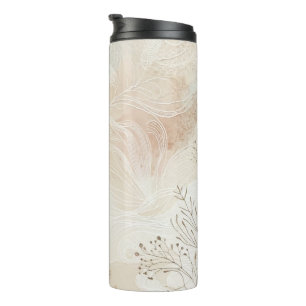 Airy Bohemian Botanical Floral String Art Design Thermal Tumbler