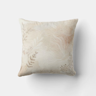Airy Bohemian Botanical Floral String Art Design Throw Pillow
