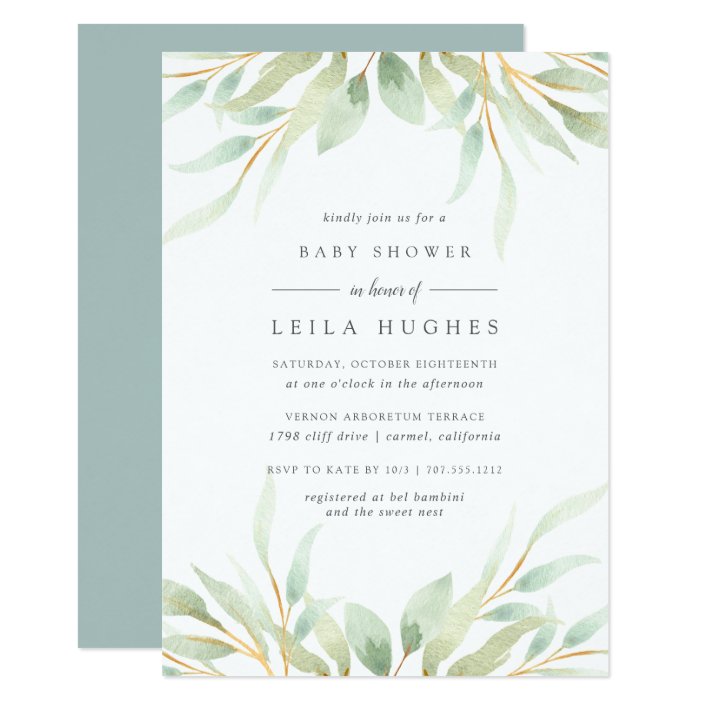 botanical baby shower invitations