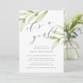Airy Botanical Baby Shower Invitation (Standing Front)