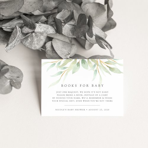 Airy Botanical Book Request Baby Shower Card