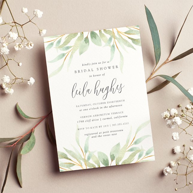 Airy Botanical Bridal Shower Invitation (Creator Uploaded)