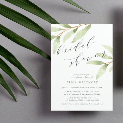 Airy Botanical Bridal Shower Invitation