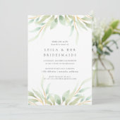Airy Botanical Bridesmaids Brunch Invitation (Standing Front)