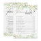 Airy Botanical Double-Sided Bridal Shower Game