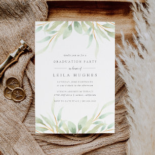Airy Botanical Graduation Party Invitation