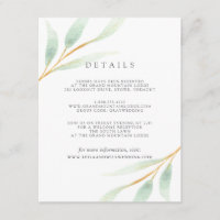 Airy Botanical Guest Information Card