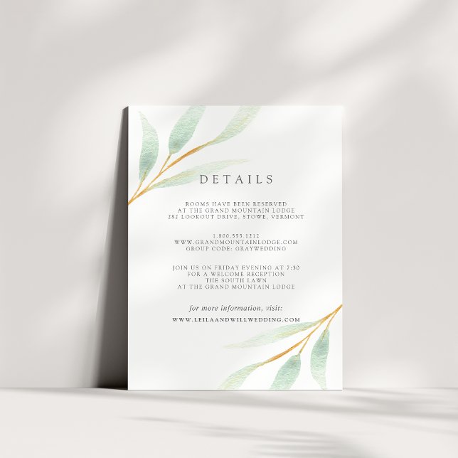 Airy Botanical Guest Information Card (Creator Uploaded)