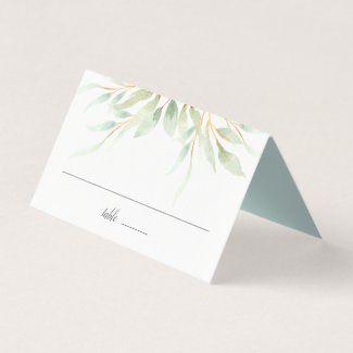 Airy Botanical Wedding Place Card