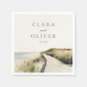 Airy Cape Cod Sand Dune Beach Reception Wedding Napkins