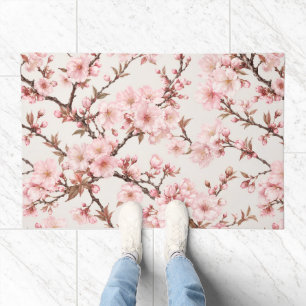 Airy Cherry Blossom Botanical Art Doormat