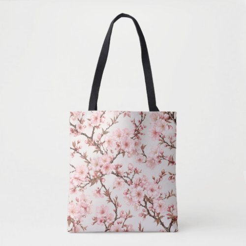 Airy Cherry Blossom Botanical Art Tote Bag