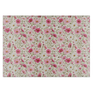 Airy Cosmos Flower Stems Cutting Board