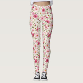 Airy Cosmos Flower Stems Leggings