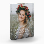 Airy Elegance EDITABLE COLOR Graduation Block<br><div class="desc">Great keepsake to remember this special milestone in life. Matching items can be found on our website: www.berryberrysweet.com or upon request.</div>