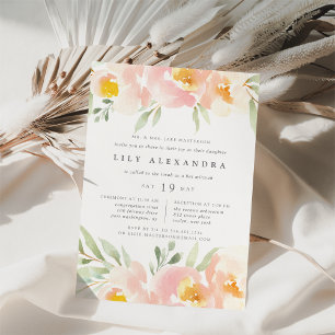 Airy Floral Bat Mitzvah Invitation