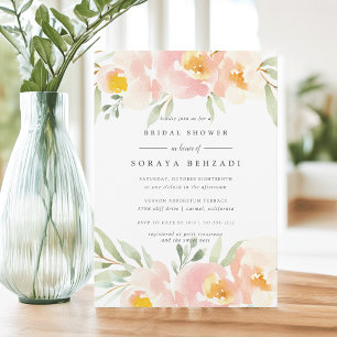Airy Floral Bridal Shower Invitation