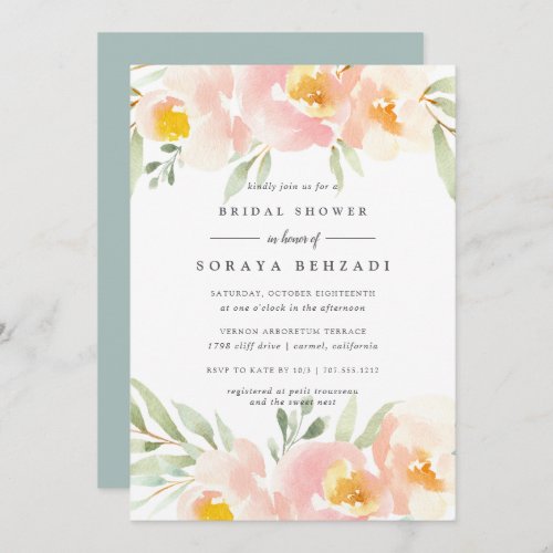 Airy Floral Bridal Shower Invitation